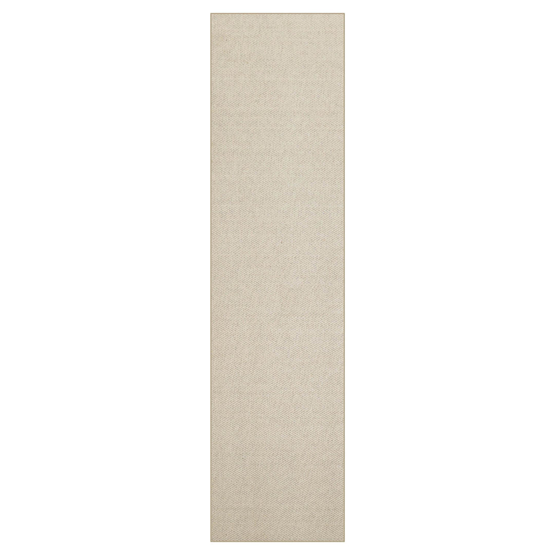 Multi Size Beige Ivory Color Hand Woven Herringbone New Zealand Wool Contemporary Oriental Rug