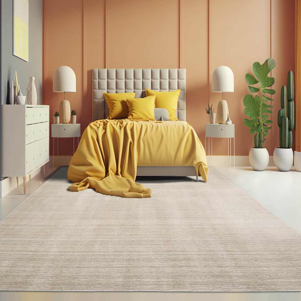 Multi Size Beige Gray Color Hand Woven Textured New Zealand Wool Contemporary Oriental Rug