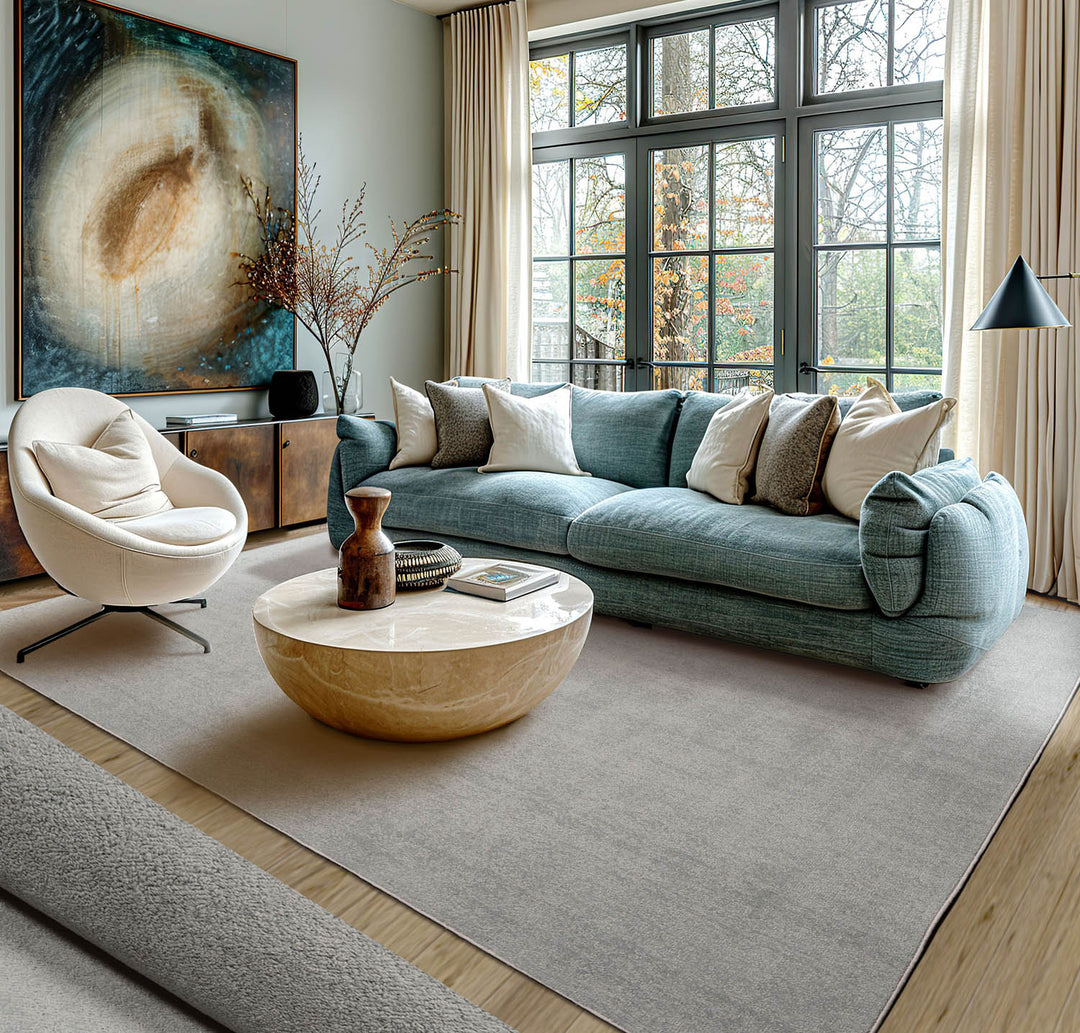 Multi Size Light Blue Color Hand Tufted Textured New Zealand Wool Contemporary Oriental Rug
