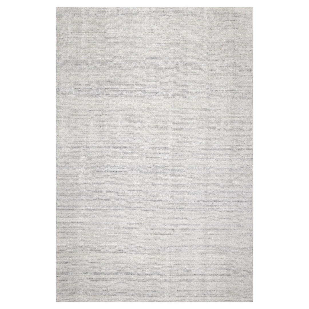 Multi Size Off White Ash Gray Color Hand Tufted Textured New Zealand Wool Contemporary Oriental Rug
