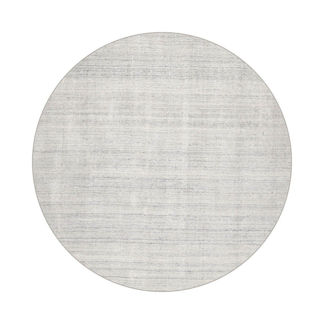 Multi Size Off White Ash Gray Color Hand Tufted Textured New Zealand Wool Contemporary Oriental Rug