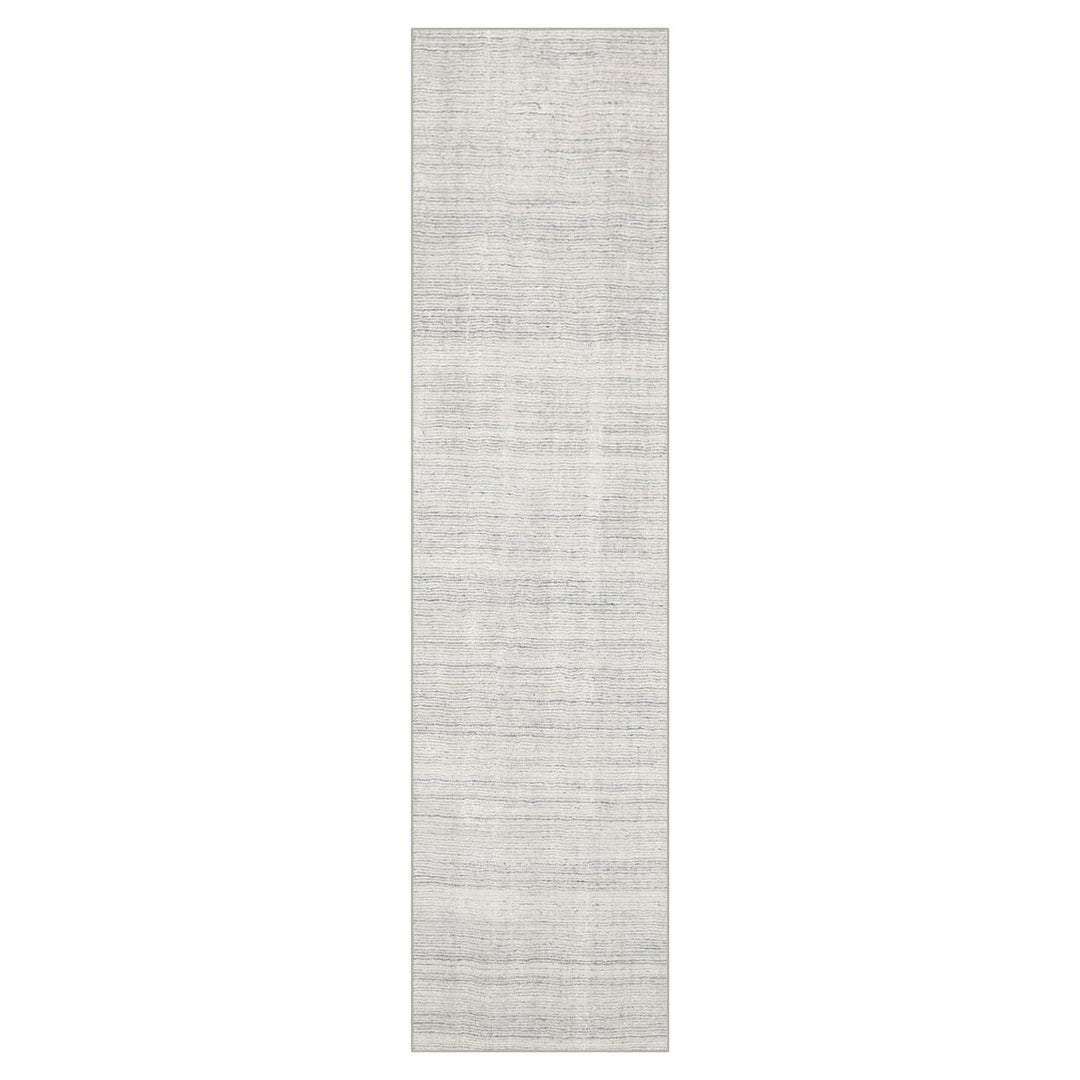 Multi Size Off White Ash Gray Color Hand Tufted Textured New Zealand Wool Contemporary Oriental Rug