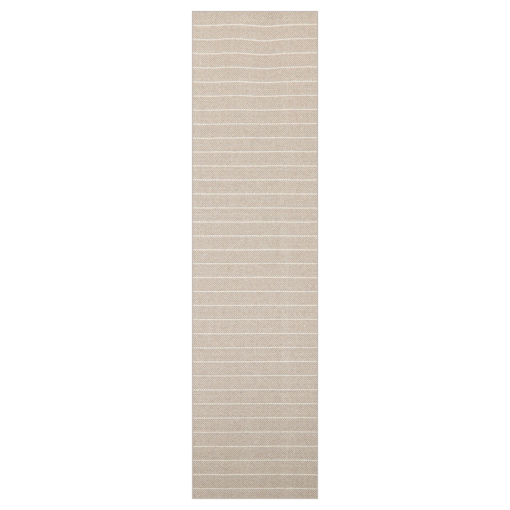Multi Size Tan Ivory Color Hand Woven Herringbone New Zealand Wool Contemporary Oriental Rug
