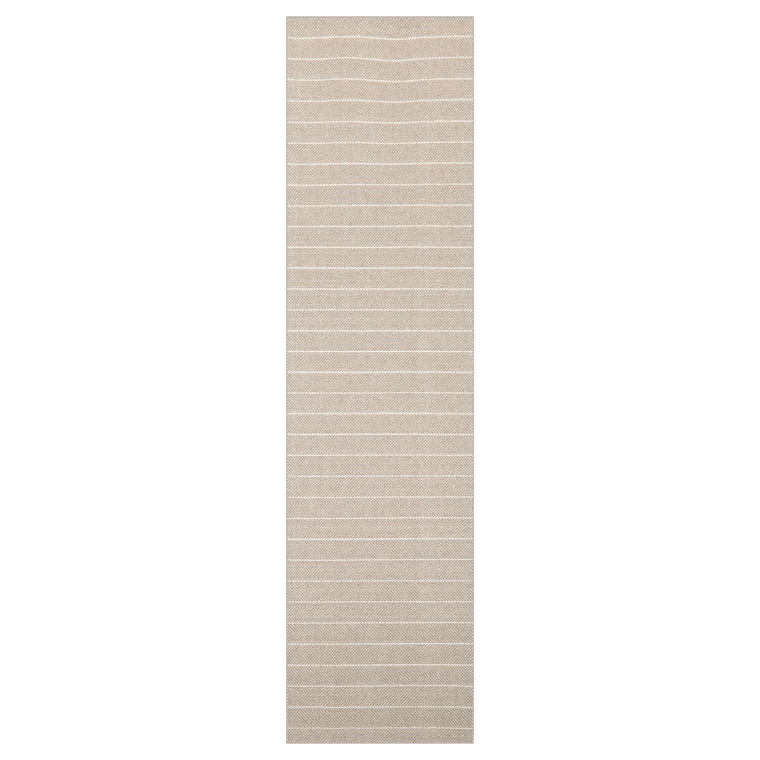 Multi Size Tan Ivory Color Hand Woven Herringbone New Zealand Wool Contemporary Oriental Rug