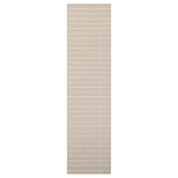 Multi Size Tan Ivory Color Hand Woven Herringbone New Zealand Wool Contemporary Oriental Rug