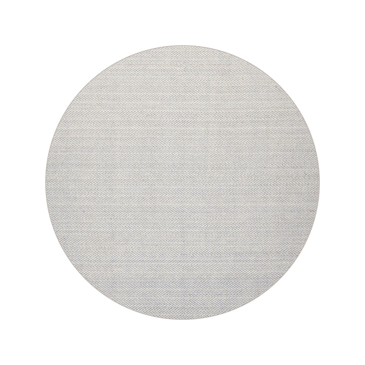 Multi Size Ivory Navy Color Hand Woven Herringbone New Zealand Wool Contemporary Oriental Rug
