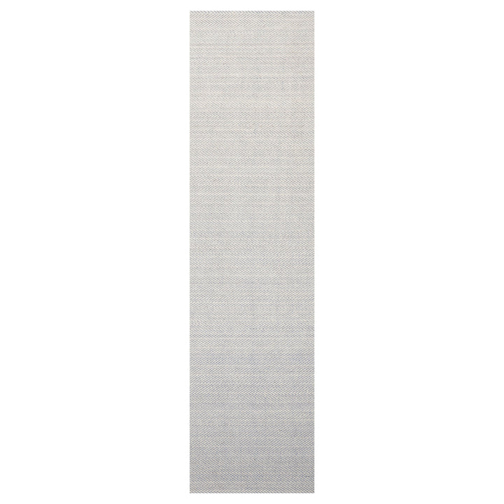 Multi Size Ivory Navy Color Hand Woven Herringbone New Zealand Wool Contemporary Oriental Rug