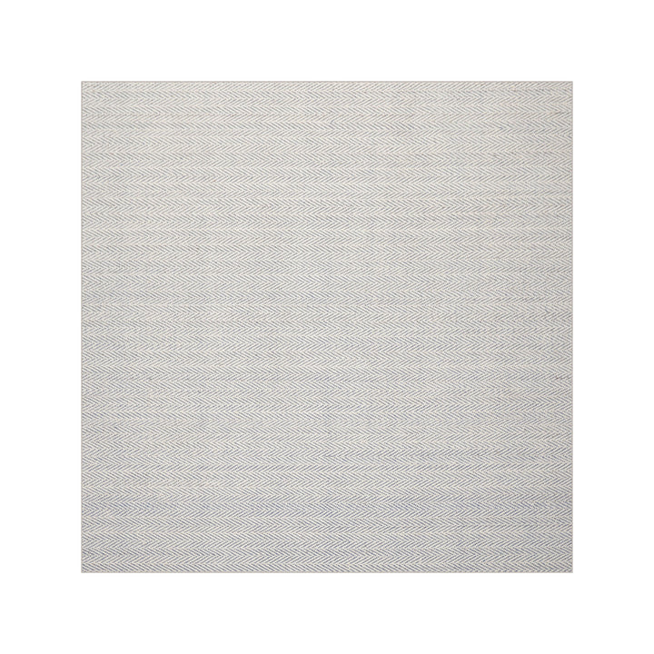 Multi Size Ivory Navy Color Hand Woven Herringbone New Zealand Wool Contemporary Oriental Rug
