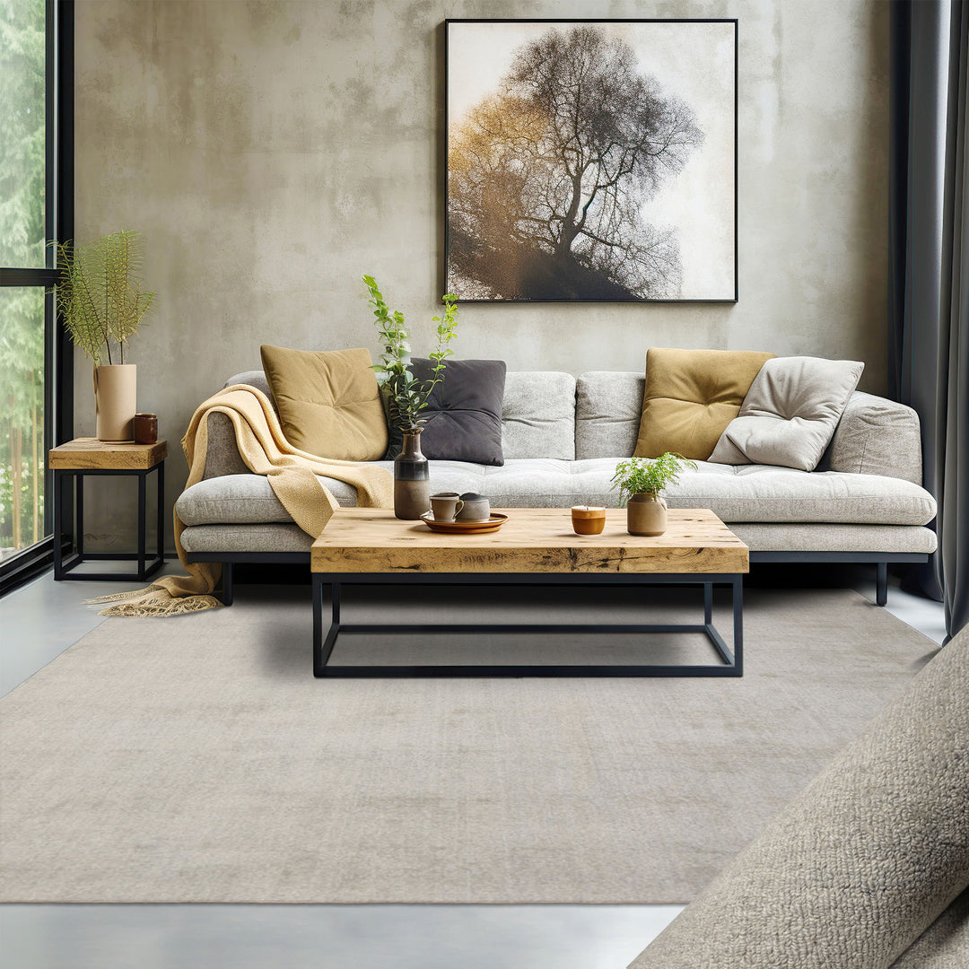 Multi Size Mossy Gray Color Hand Tufted Textured New Zealand Wool Contemporary Oriental Rug