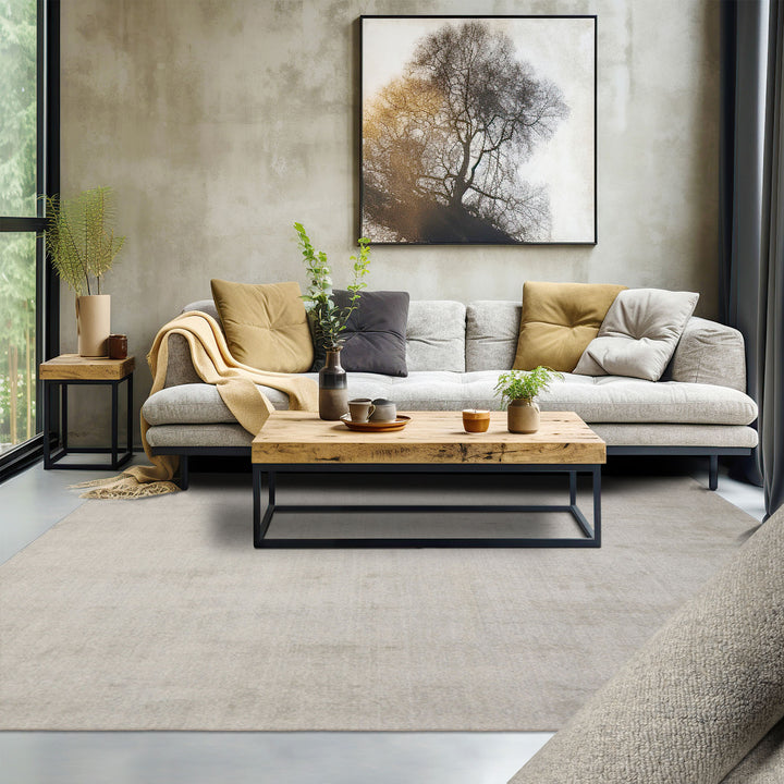 Multi Size Mossy Gray Color Hand Tufted Textured New Zealand Wool Contemporary Oriental Rug