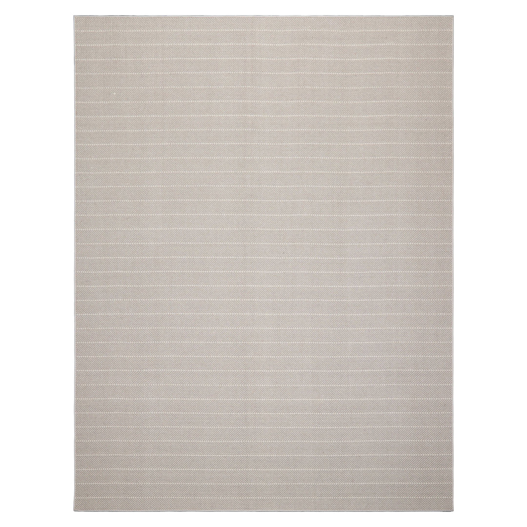 Multi Size Gray Ivory Color Hand Woven Herringbone New Zealand Wool Contemporary Oriental Rug