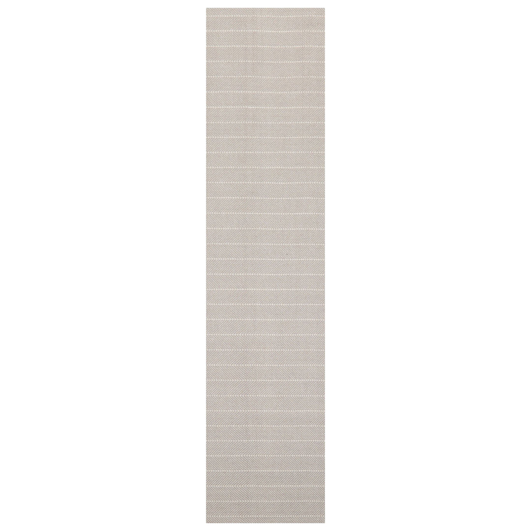Multi Size Gray Ivory Color Hand Woven Herringbone New Zealand Wool Contemporary Oriental Rug