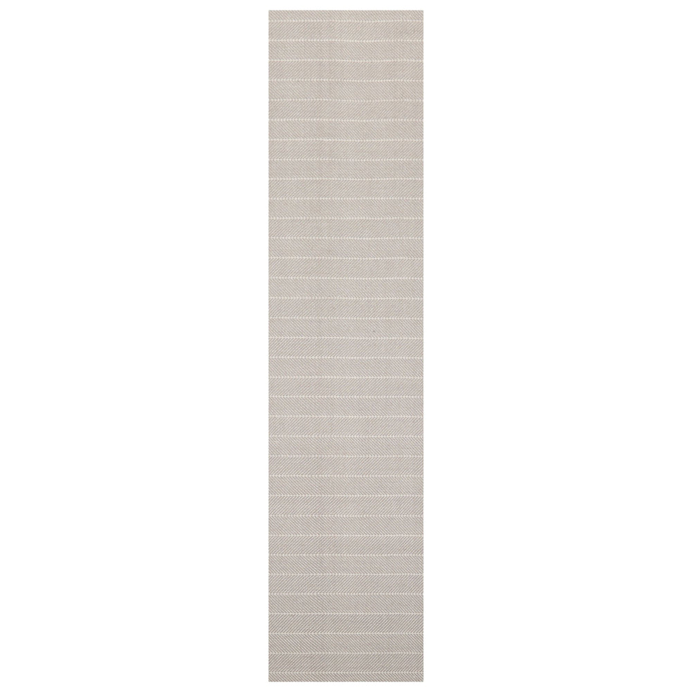 Multi Size Gray Ivory Color Hand Woven Herringbone New Zealand Wool Contemporary Oriental Rug