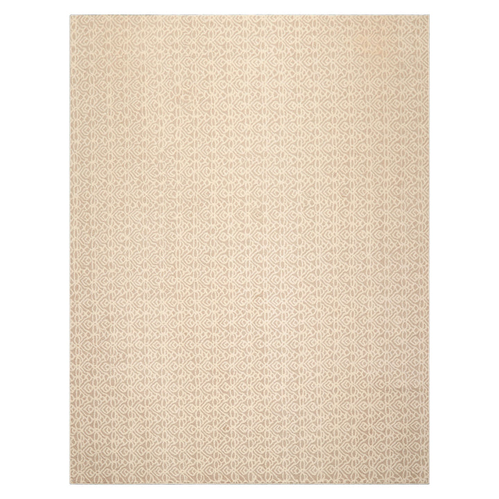 Multi Size Ivory Tan Color Hand Tufted Geometric New Zealand Wool Modern Oriental Rug
