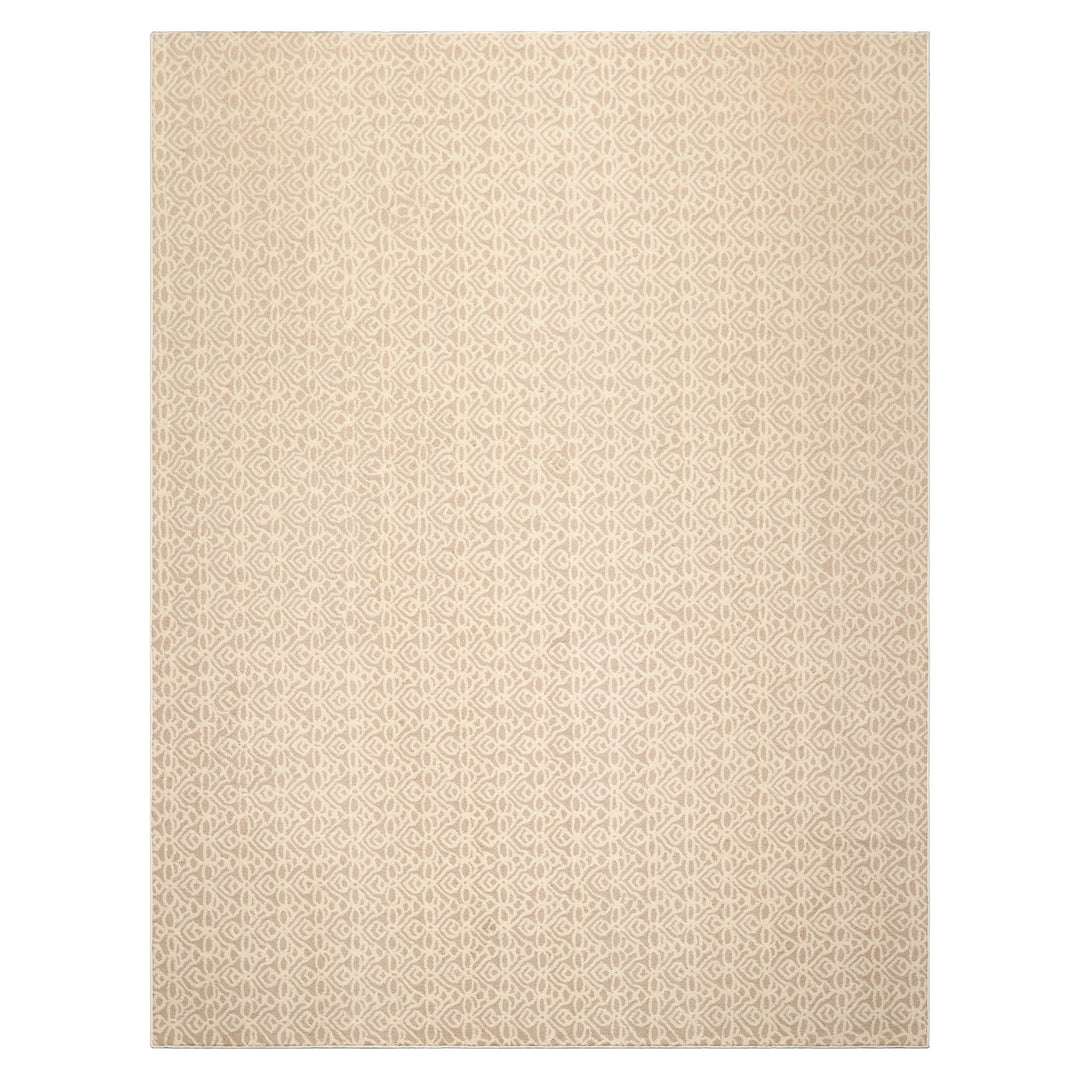 Multi Size Ivory Tan Color Hand Tufted Geometric New Zealand Wool Modern Oriental Rug