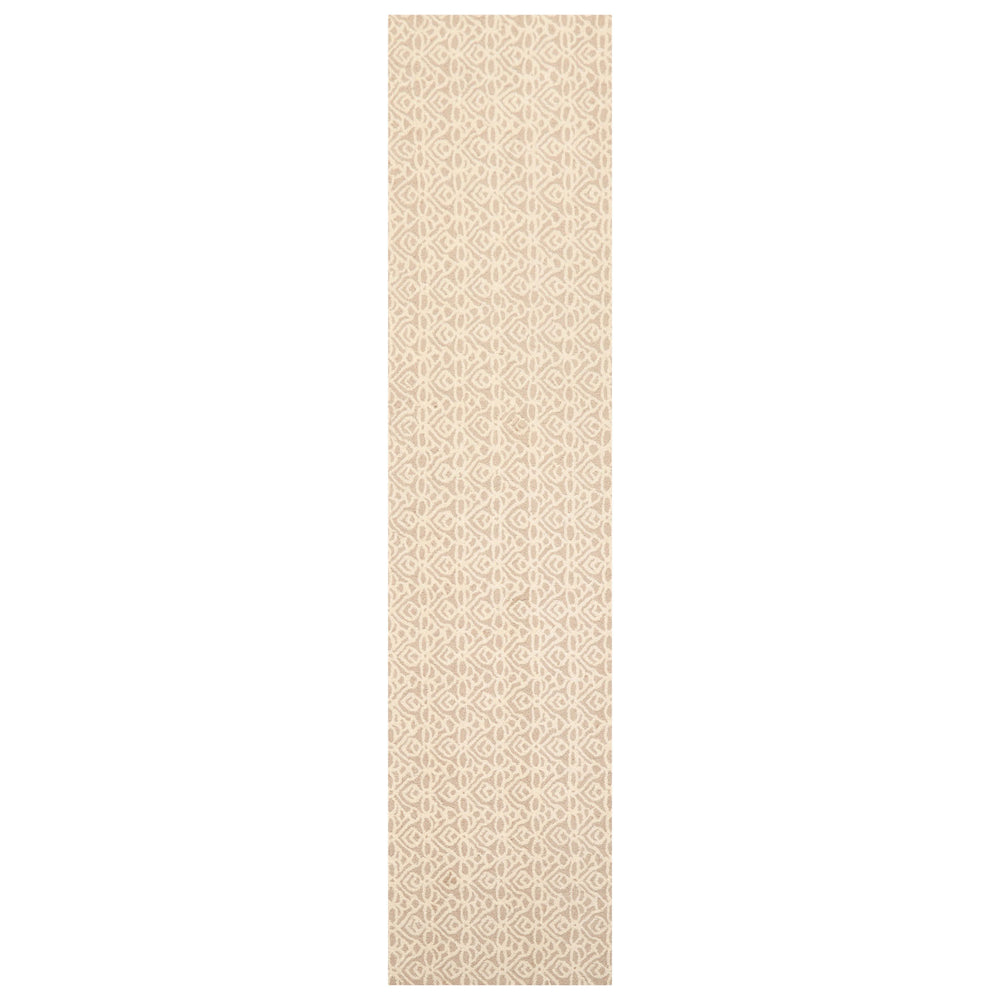 Multi Size Ivory Tan Color Hand Tufted Geometric New Zealand Wool Modern Oriental Rug