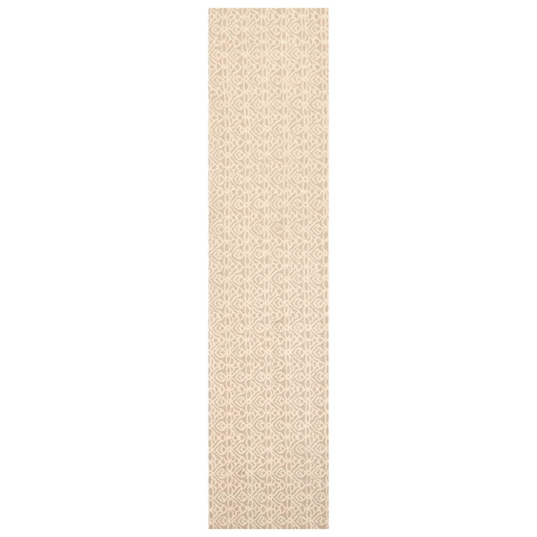 Multi Size Ivory Tan Color Hand Tufted Geometric New Zealand Wool Modern Oriental Rug