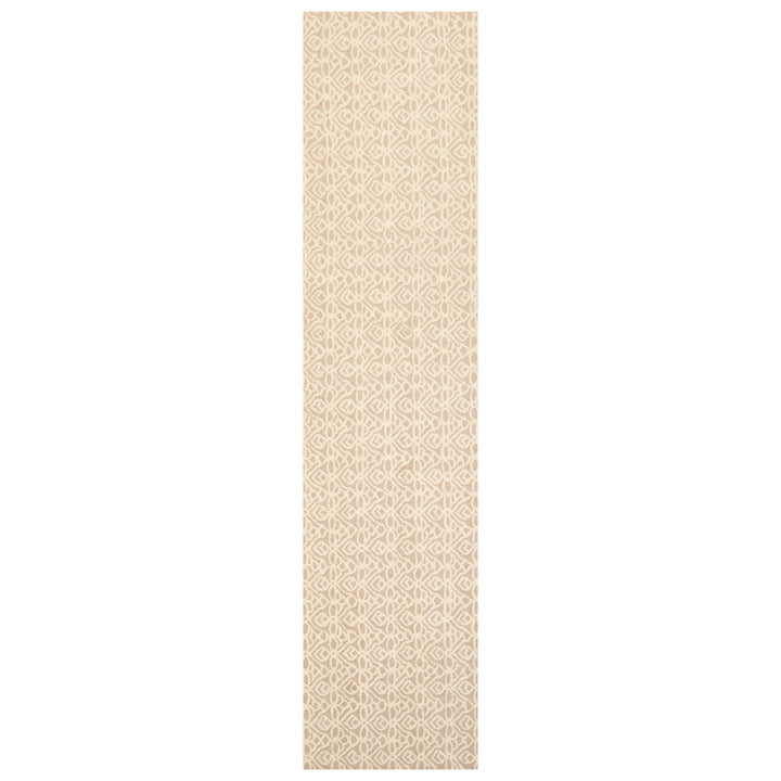 Multi Size Ivory Tan Color Hand Tufted Geometric New Zealand Wool Modern Oriental Rug