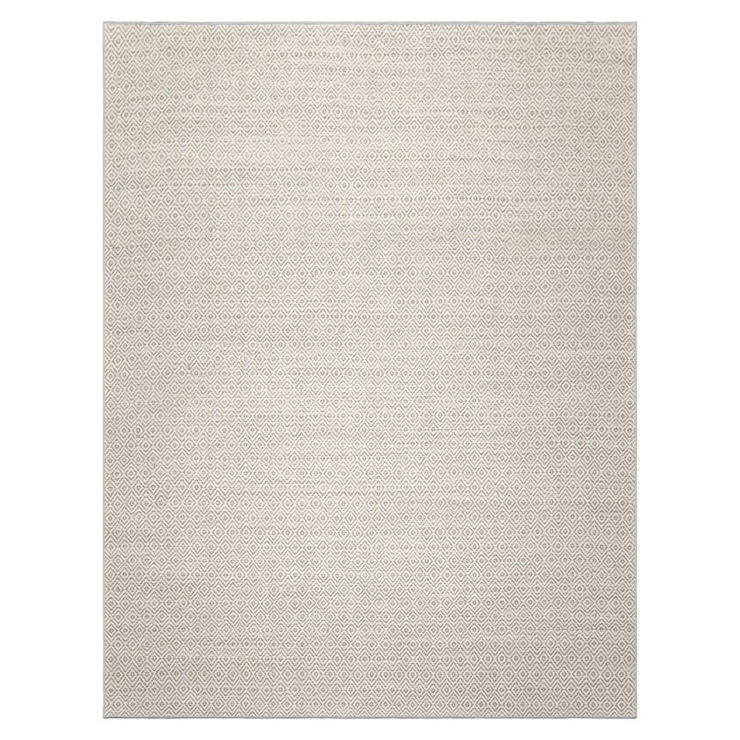 Multi Size Ivory Gray Color Hand Woven Geometric New Zealand Wool Contemporary Oriental Rug
