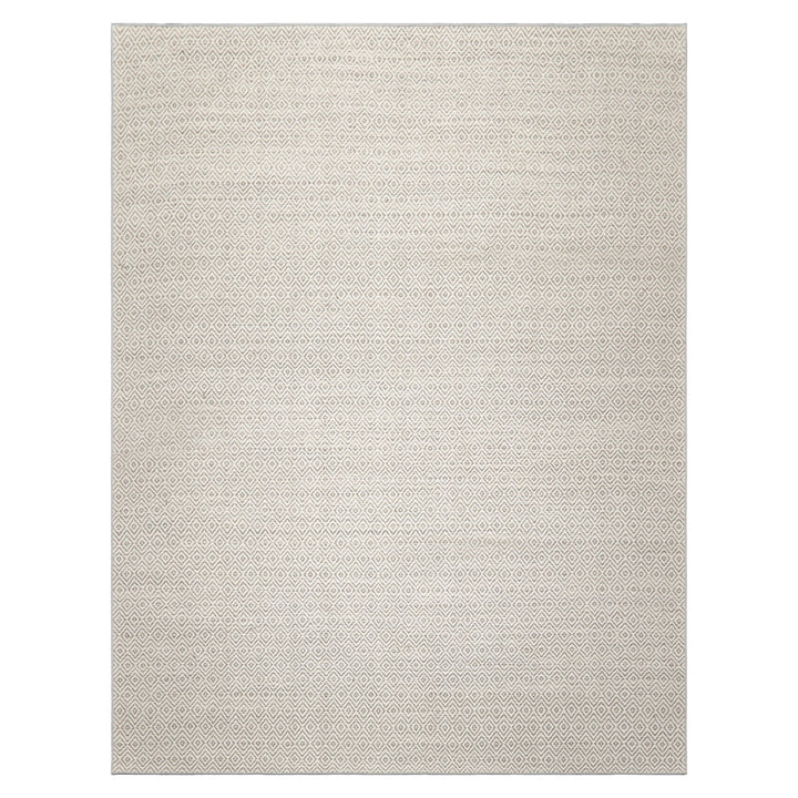Multi Size Ivory Gray Color Hand Woven Geometric New Zealand Wool Contemporary Oriental Rug
