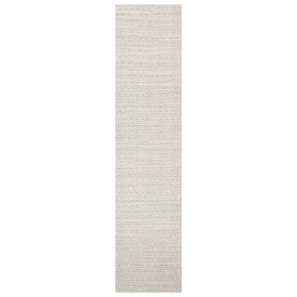 Multi Size Ivory Gray Color Hand Woven Geometric New Zealand Wool Contemporary Oriental Rug