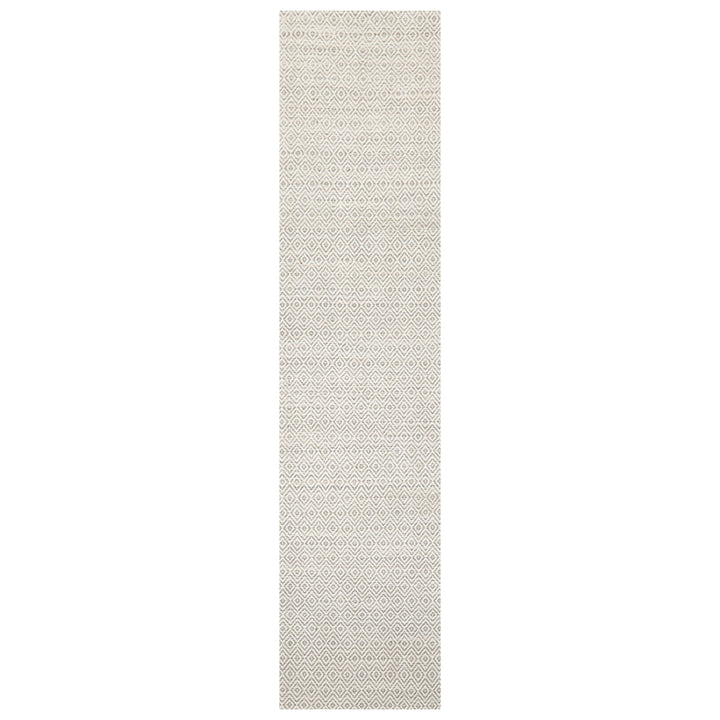 Multi Size Ivory Gray Color Hand Woven Geometric New Zealand Wool Contemporary Oriental Rug