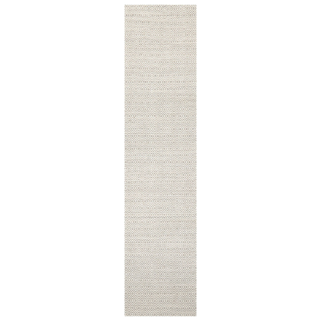 Multi Size Ivory Gray Color Hand Woven Geometric New Zealand Wool Contemporary Oriental Rug