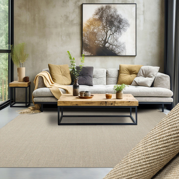 Multi Size Tan Moss Color Hand Woven Textured Sisal Modern Oriental Rug