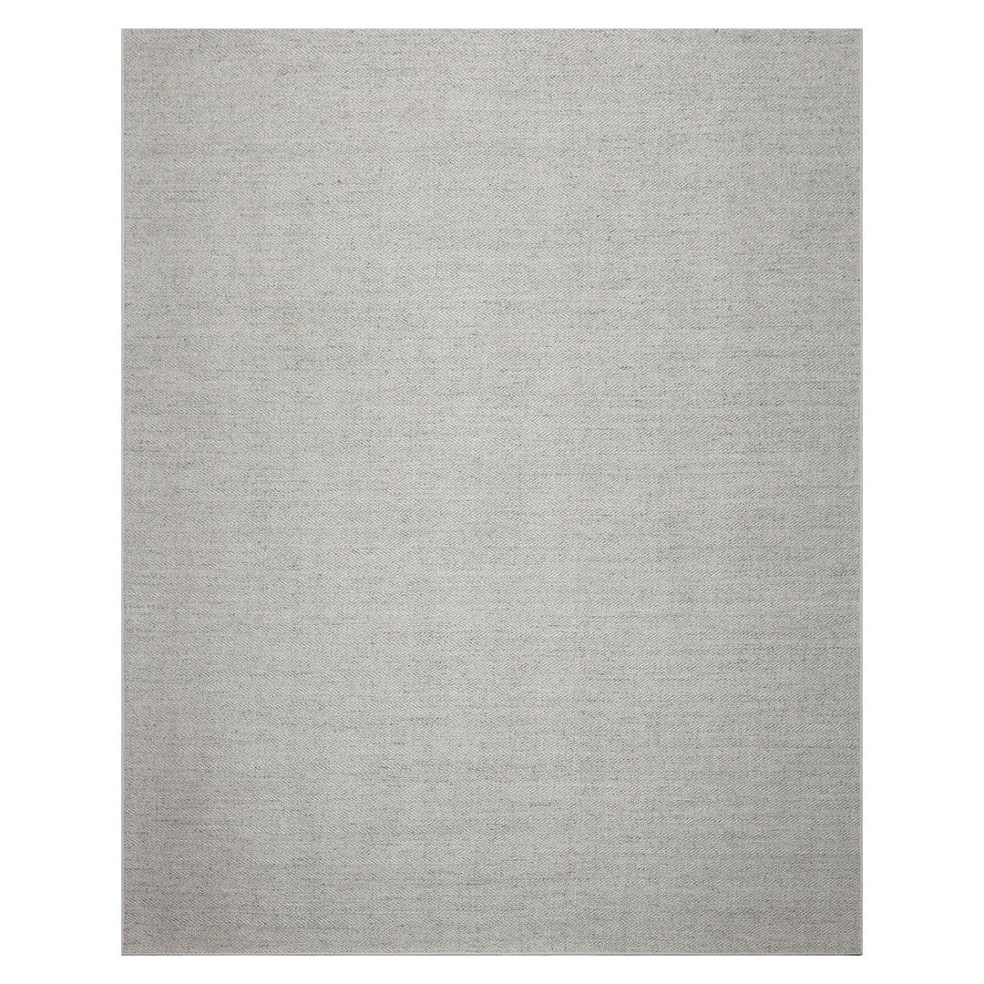 Multi Size Ash Gray Color Hand Woven Textured New Zealand Wool Modern Oriental Rug