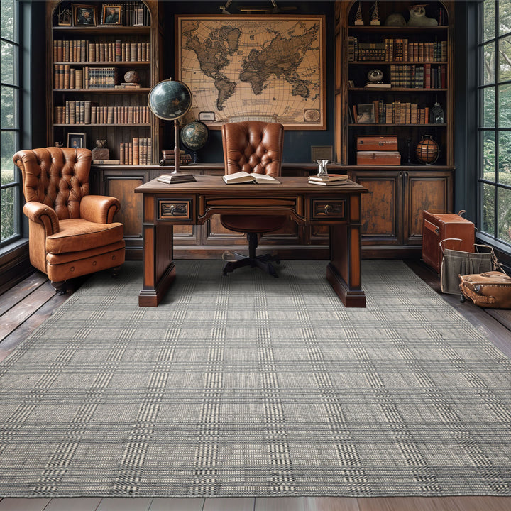 9x12 Ivory Slate Gray Color Hand Woven Flatweave Wool Modern Oriental Rug