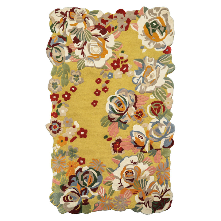 Multi Size Lime Ivory Taupe Color Hand Tufted Irregular Rug Wool Modern & Contemporary Oriental Rug