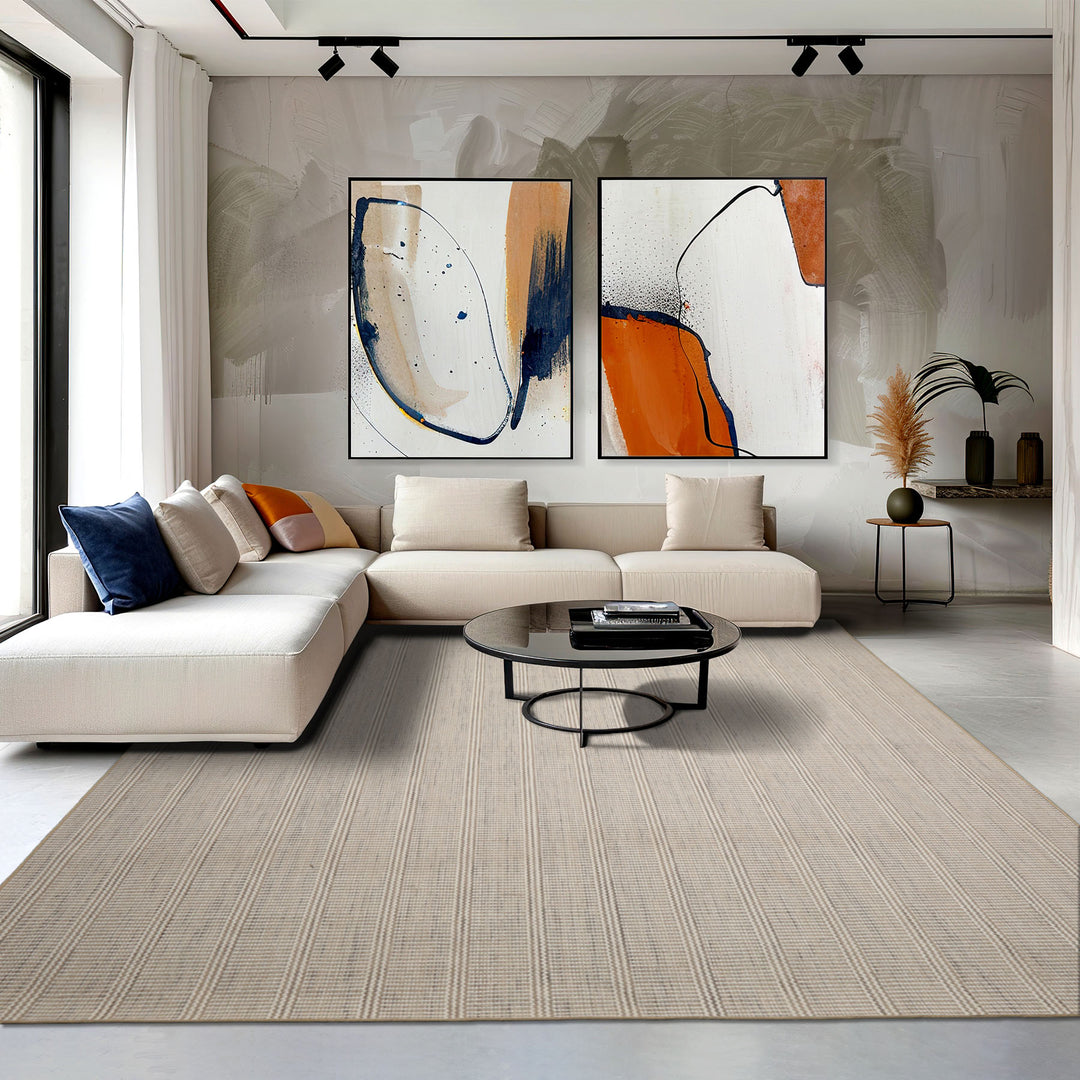 Multi Size Taupe Beige Gray Color Hand Woven Flatweave Wool Modern Oriental Rug