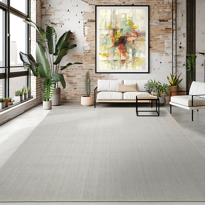 Multi Size Ivory  Light Blue Color Hand Loomed Flatweave Wool Modern Oriental Rug