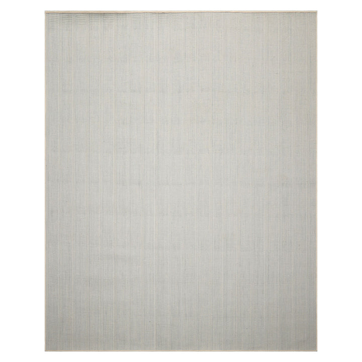 Multi Size Ivory  Light Blue Color Hand Loomed Flatweave Wool Modern Oriental Rug