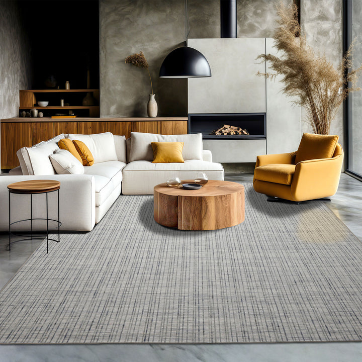 Multi Size Silver Gray Slate Color Hand Woven Flatweave Wool and Polyster Modern Oriental Rug
