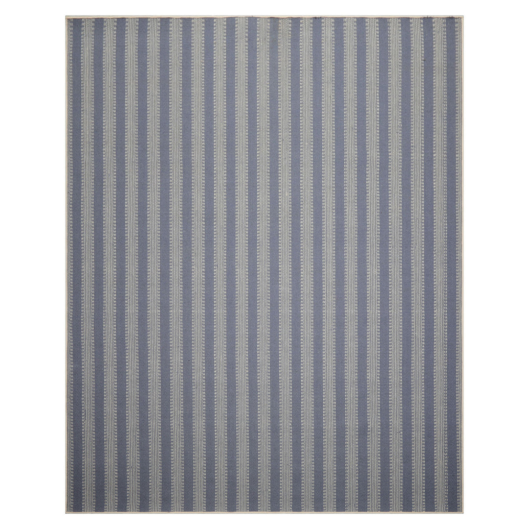 Multi Size Denim Ivory Color Hand Loomed Flatweave Wool Modern Oriental Rug