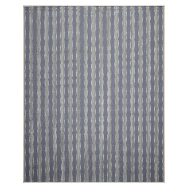 Multi Size Denim Ivory Color Hand Loomed Flatweave Wool Modern Oriental Rug