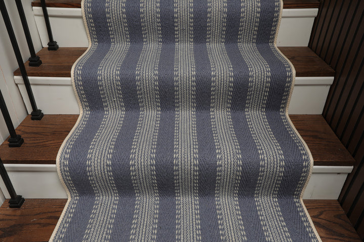Multi Size Denim Ivory Color Hand Loomed Flatweave Wool Modern Oriental Rug