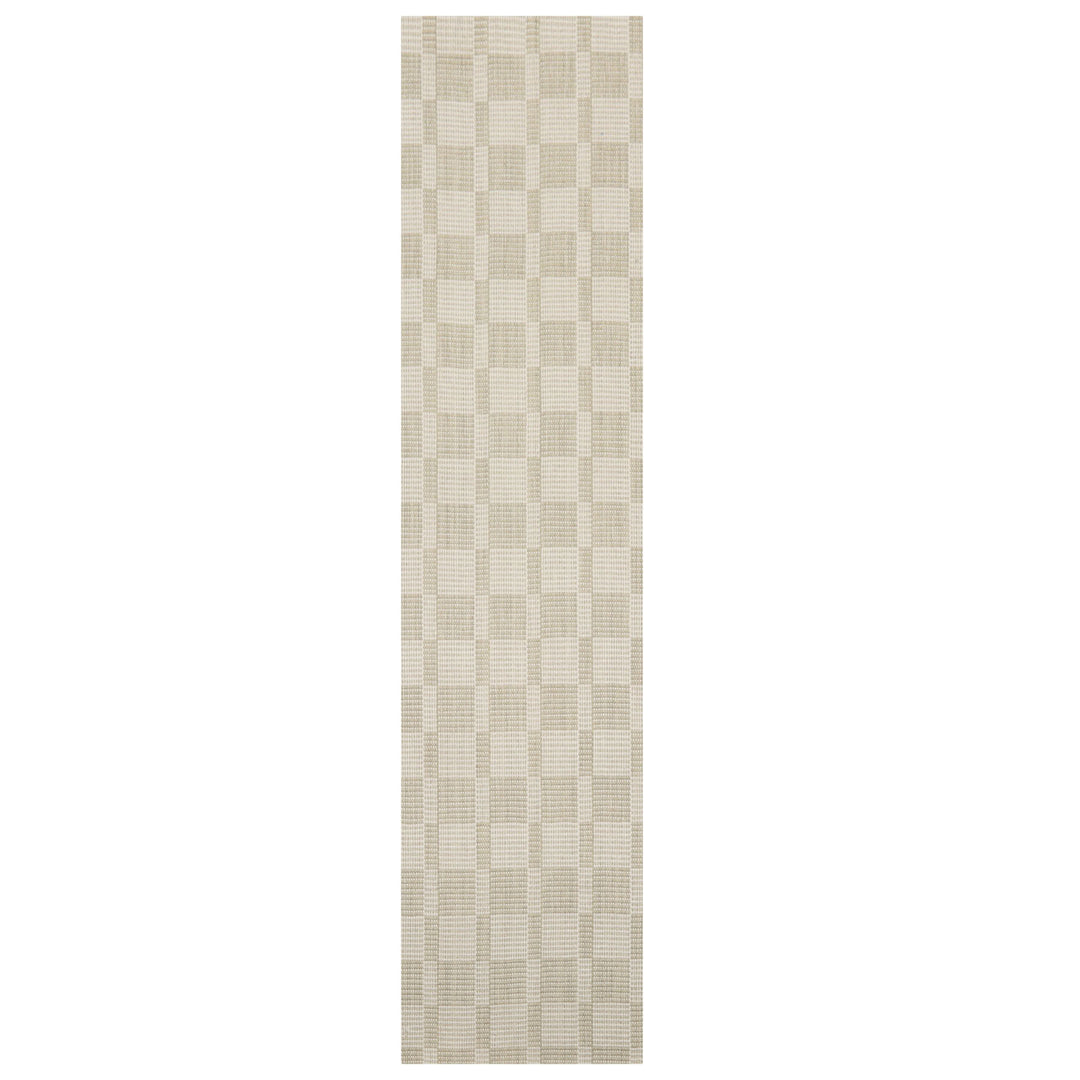 Multi Size Green White Color Hand Loomed Flatweave Wool Modern Oriental Rug