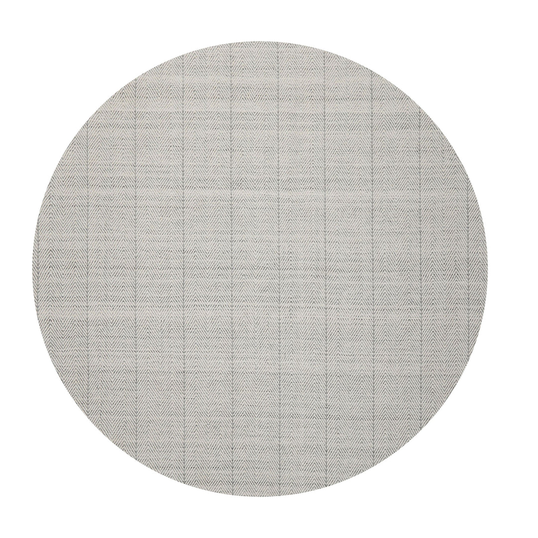 Multi Size Ivory  Gray Color Hand Loomed Flatweave Wool Geometric Oriental Rug