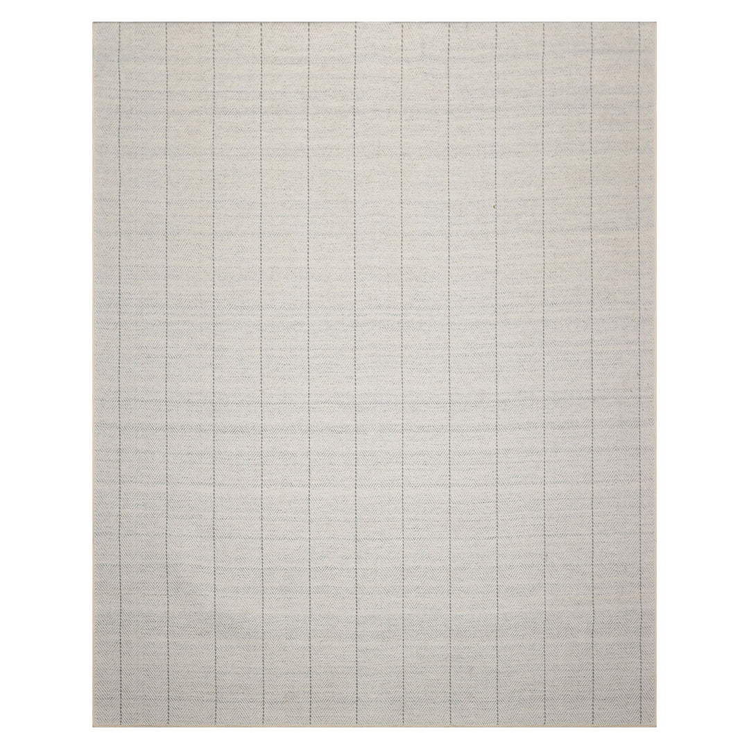 Multi Size Ivory  Gray Color Hand Loomed Flatweave Wool Modern Oriental Rug