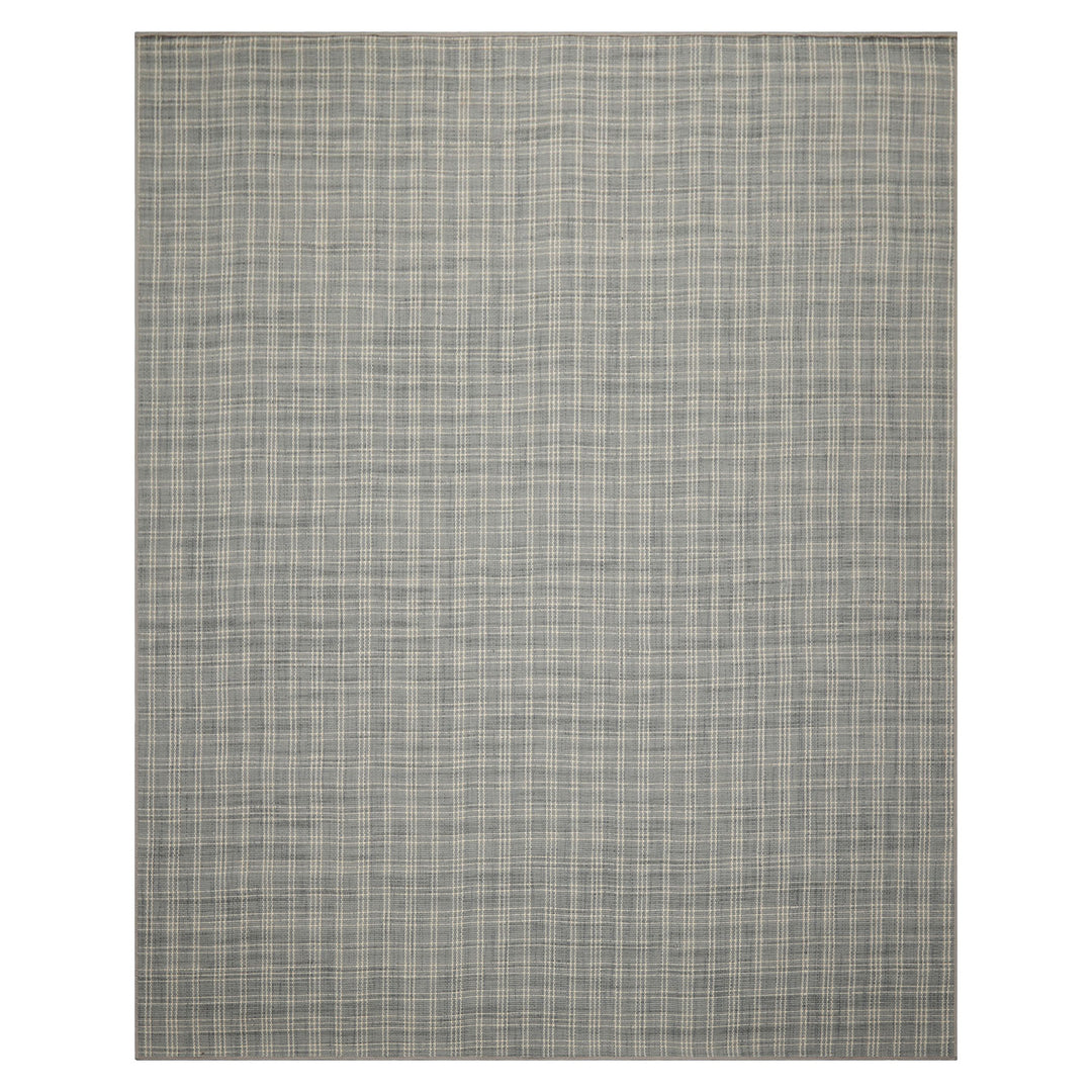 Multi Size Slate Ivory Color Hand Woven Flatweave Wool Modern Oriental Rug