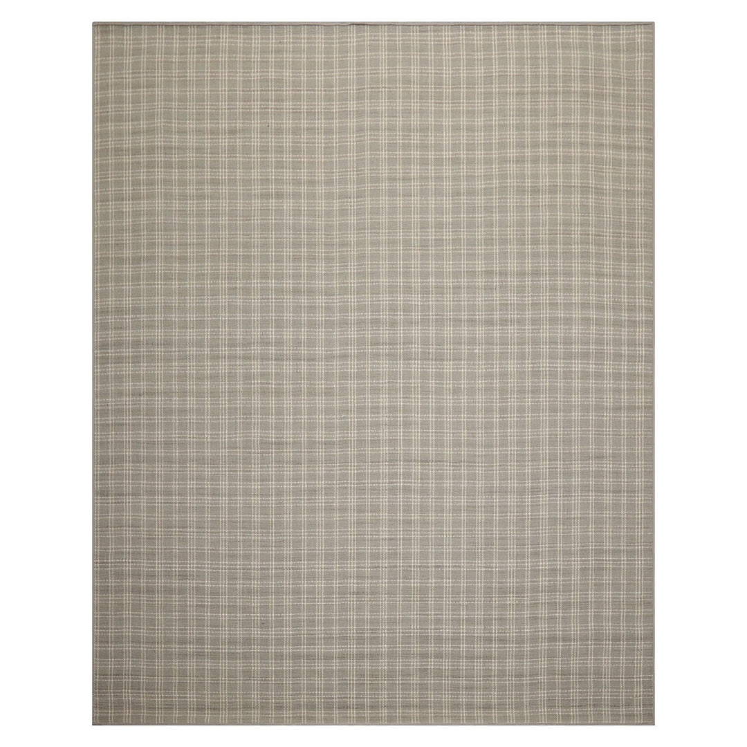 Multi Size Gray Ivory Color Hand Woven Flatweave Wool Modern Oriental Rug