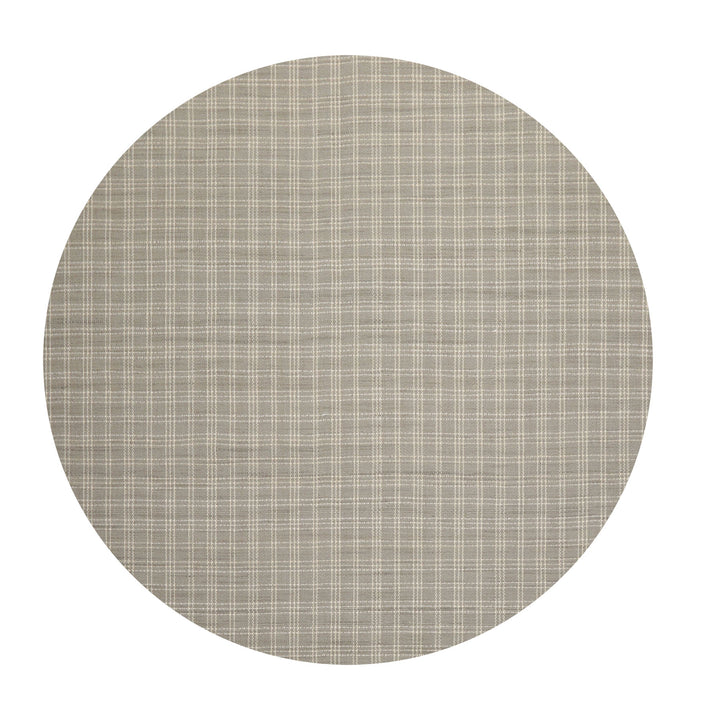 Multi Size Gray Ivory Color Hand Woven Flatweave Wool Modern Oriental Rug