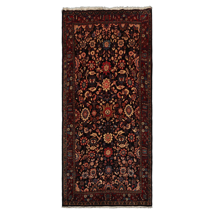 5x11 Midnight Blue, Rust, Ivory Color Hand Knotted Malayer Wool Traditional Oriental Rug