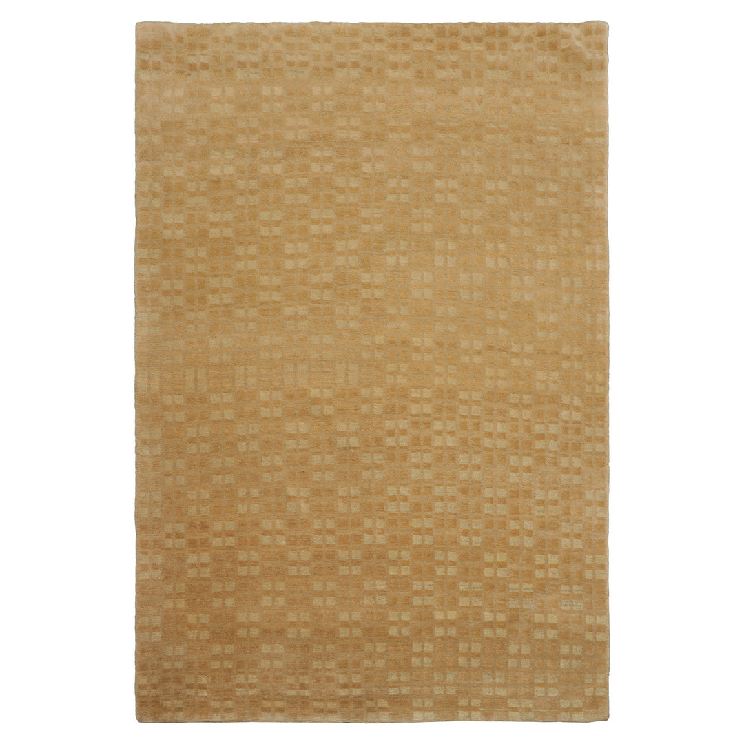 4x6 Beige, Tan, Color Hand Knotted Tibetan Wool & Silk Transitional Oriental Rug