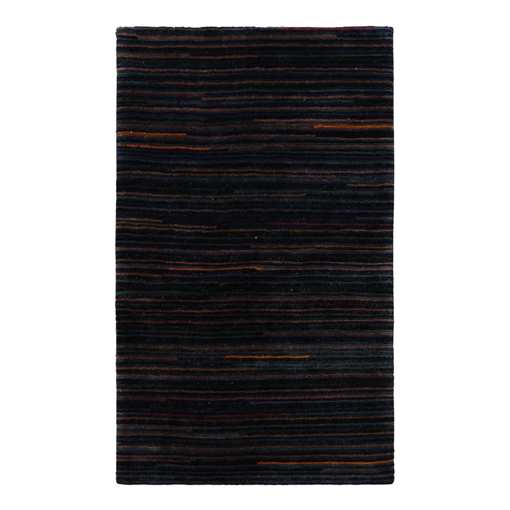 3x5 Navy, Brown, Blue Color Hand Knotted Tibetan Wool Modern & Contemporary Oriental Rug