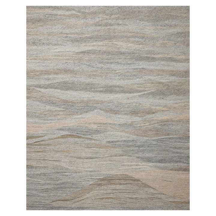 5x7 White, Beige, Gray Color Hand Woven  Fabric & PET yarn Modern Oriental Rug