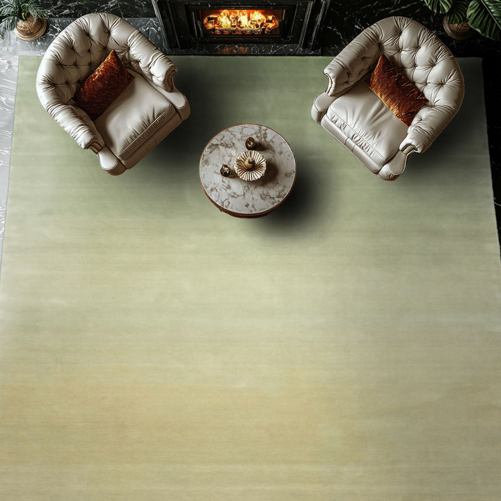 Multi Size Mint Ombre Color Hand Loomed Ombre Wool Modern & Contemporary Oriental Rug