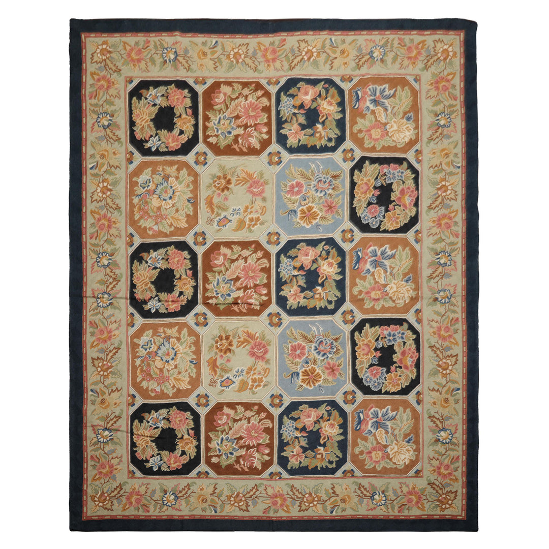 8x10 Ivory, taupe, Blue Color Hand Woven Kilim Wool Traditional Oriental Rug